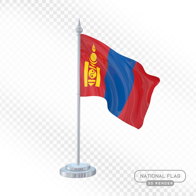 Bandeira Nacional da Mongólia Renderização 3D