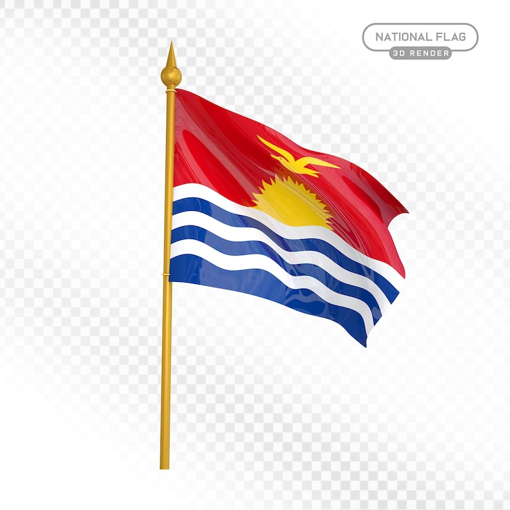 PSD bandeira nacional de kiribati renderização 3d