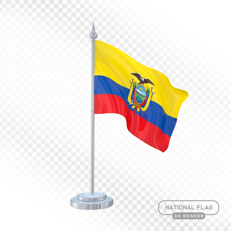 PSD bandeira nacional do equador renderização 3d