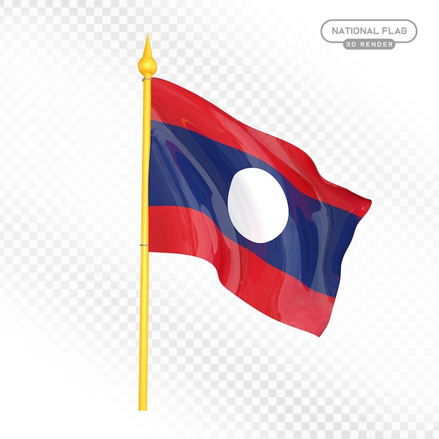 Bandeira Nacional do Laos Renderização 3D