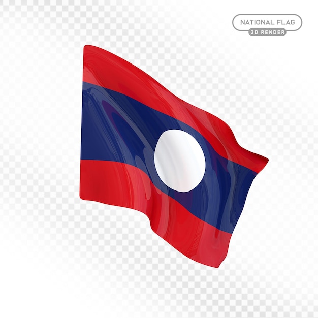 Bandeira Nacional do Laos Renderização 3D