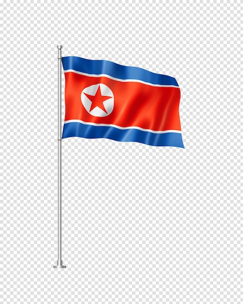 Bandeira norte-coreana isolada em branco