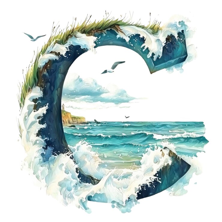 PSD bandeira oceânica letra c