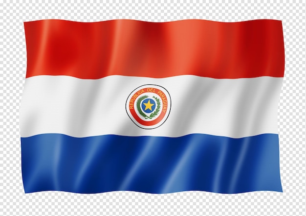 Bandeira paraguaia isolada em branco