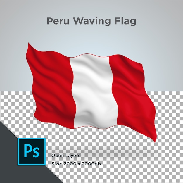 Bandeira peru design ondulado transparente