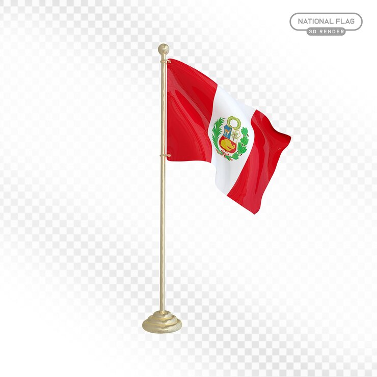 PSD bandeira peruana em 3d