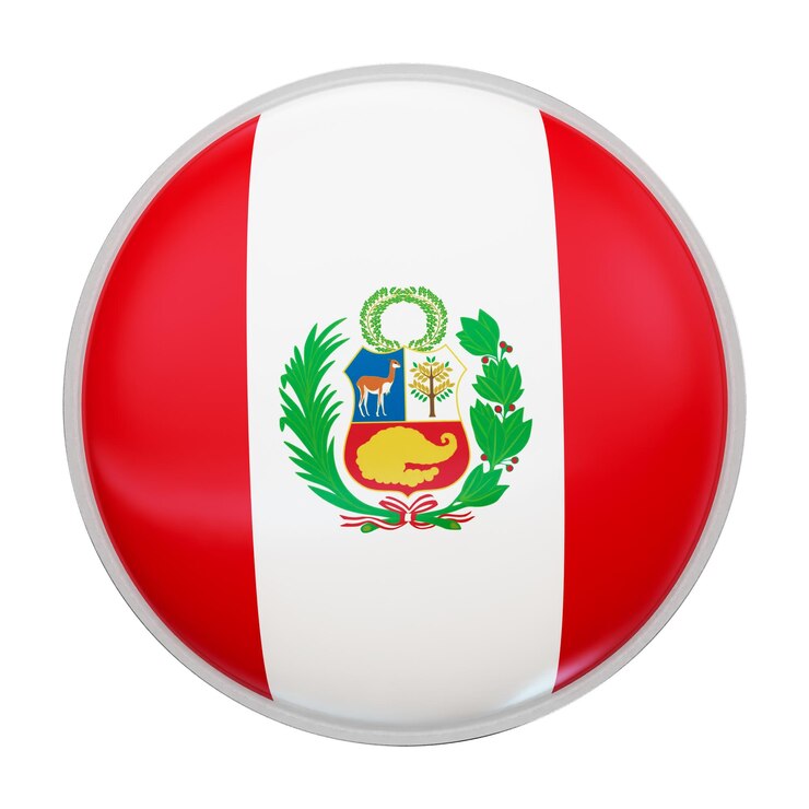 PSD bandeira peruana em círculo