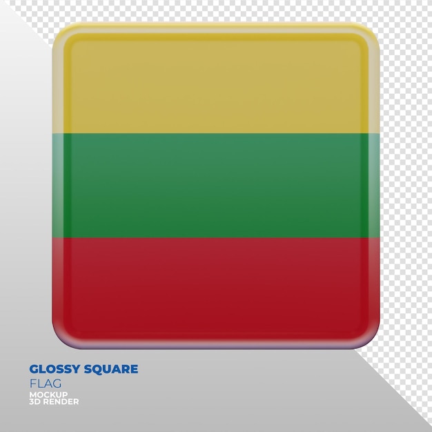 Bandeira quadrada brilhante texturizada 3d realista de Aero