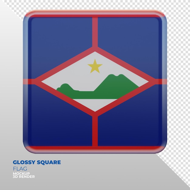PSD bandeira quadrada brilhante texturizada 3d realista de santo eustáquio
