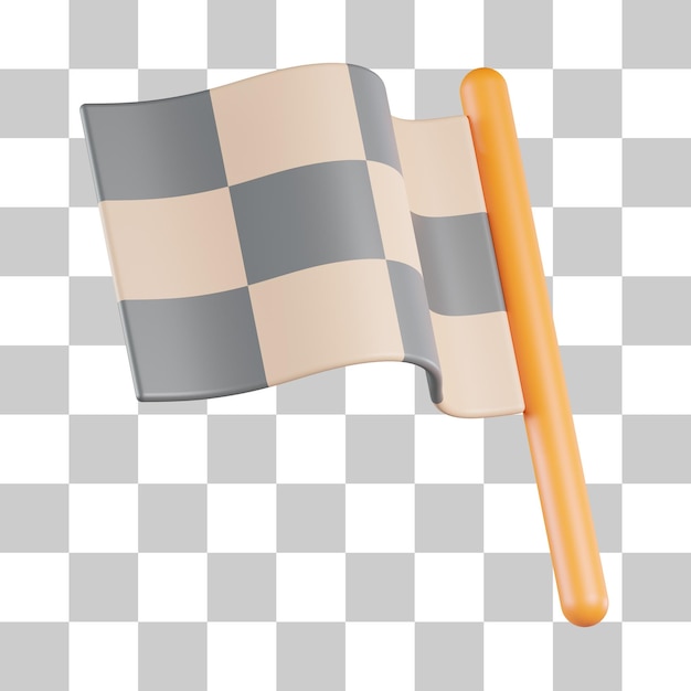 Bandeira quadriculada Ícone 3D