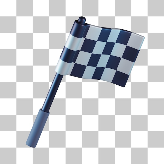 Bandeira quadriculada Ícone 3D