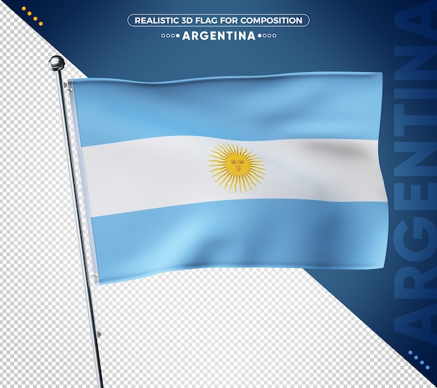 Bandeira texturizada 3D da Argentina para composição