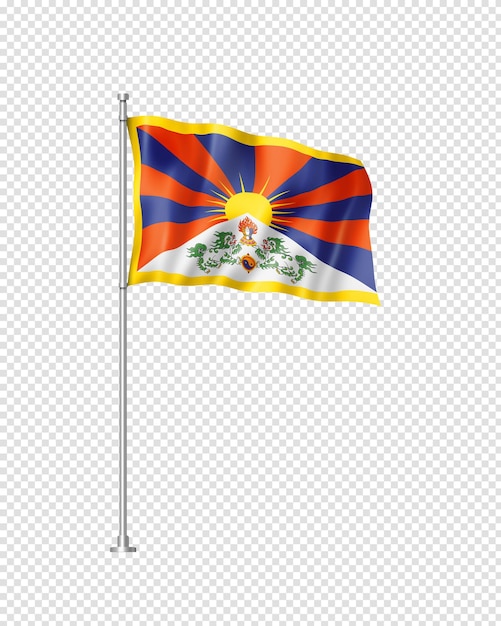 bandeira tibetana isolada em branco