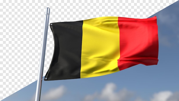 Bandeira transparente 3d da bélgica