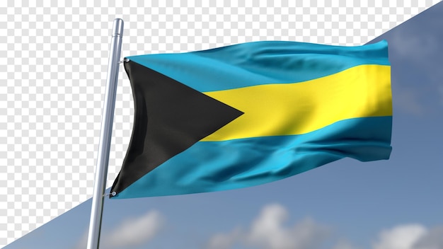 PSD bandeira transparente 3d das bahamas