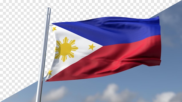 PSD bandeira transparente 3d das filipinas