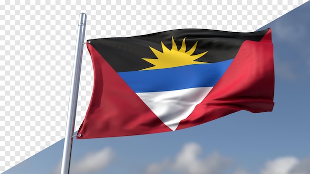 PSD bandeira transparente 3d de antígua e barbuda