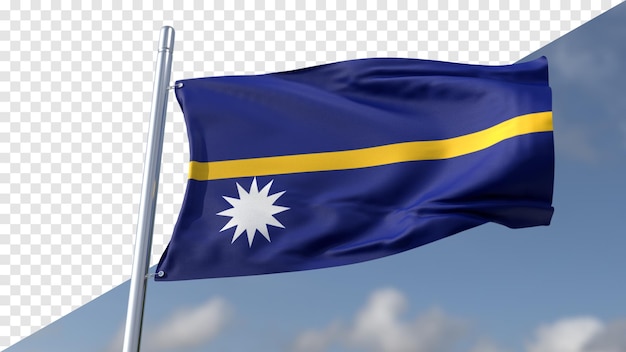 Bandeira transparente 3D de Nauru