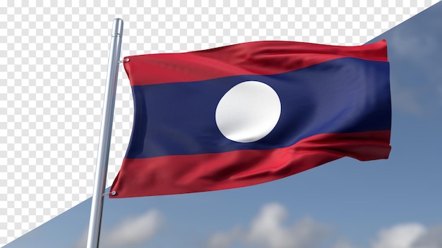 PSD bandeira transparente 3d do laos