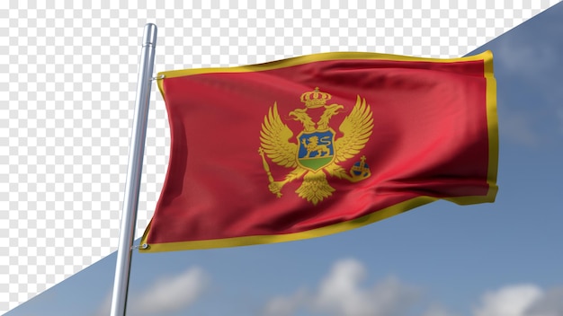 Bandeira transparente 3d do montenegro