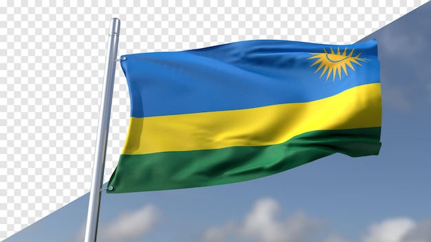 PSD bandeira transparente 3d do ruanda