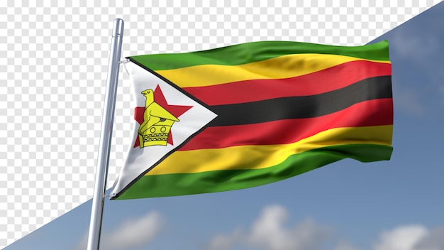 PSD bandeira transparente 3d do zimbábue