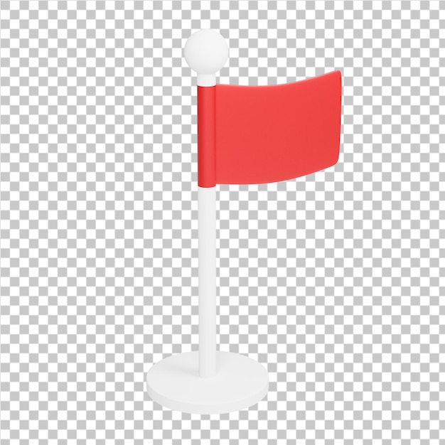 PSD bandeira vermelha ilustração 3d