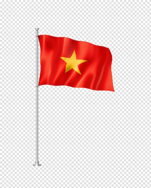 PSD bandeira vietnamita isolada no branco