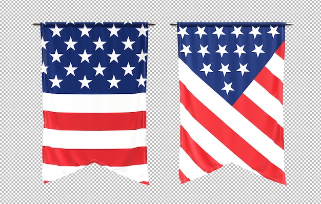 Bandeiras americanas em transparente