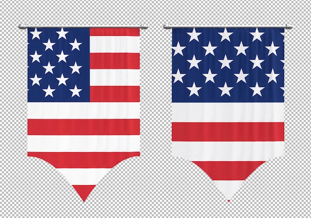 Bandeiras americanas em transparente