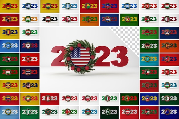 PSD bandeiras de guirlanda 2023