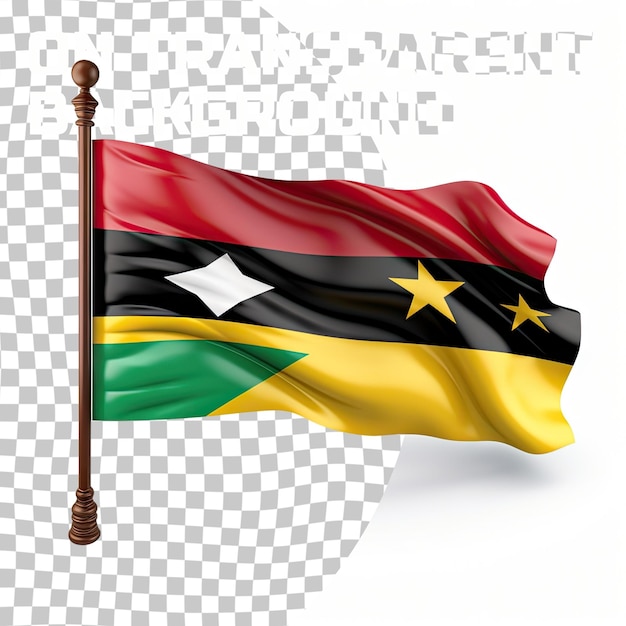 PSD bandeiras nacionais de antigua e barbuda e gana isoladas em fundo transparente