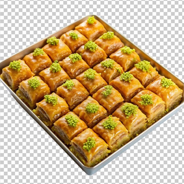 PSD bandeja de baklava dulce y pegajoso ayered