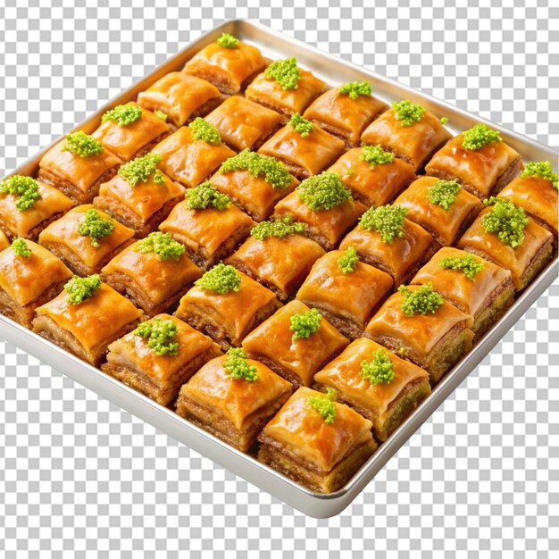 Bandeja de baklava dulce y pegajoso ayered