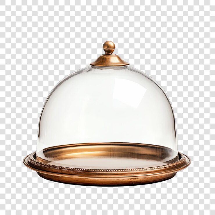 PSD bandeja de comida de cloche aislada sobre un fondo transparente