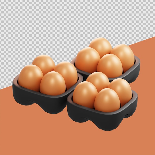 Bandeja de huevos ilustraciones médicas 3d