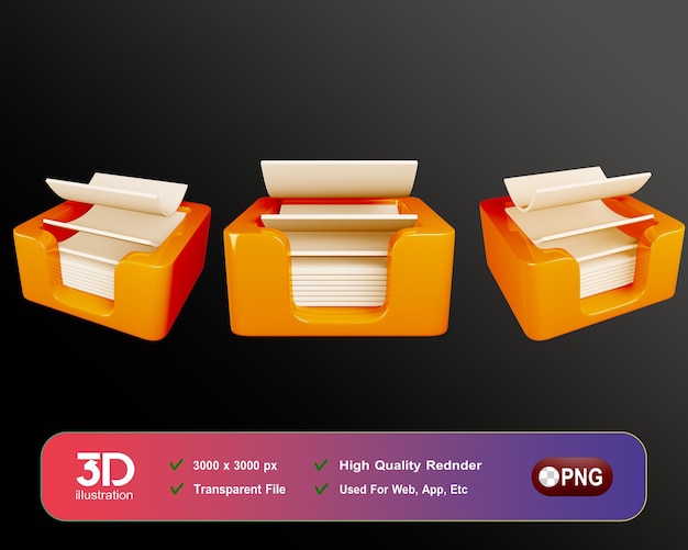 Bandeja de notas Business 3D Elements