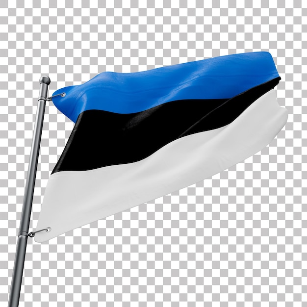 Bandeja realista de Estonia con fondo transparente en 3D