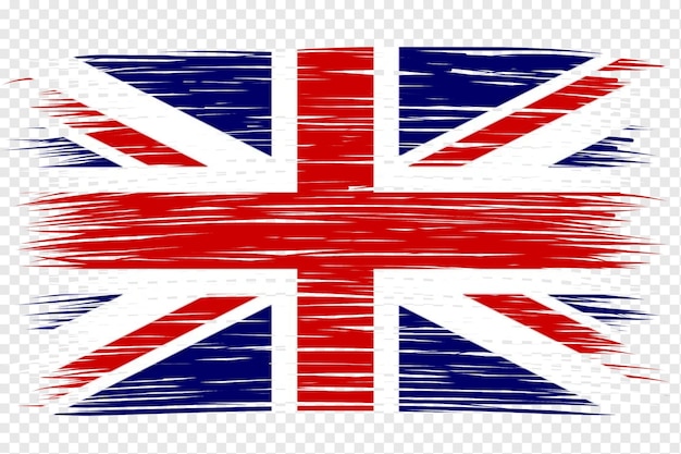 Bandeja del Reino Unido diseño elemento transparente bandera nacional del Reino Unido trazo de pincel
