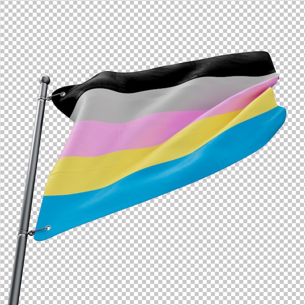 PSD bandera 3d del orgullo poligénero con fondo transparente