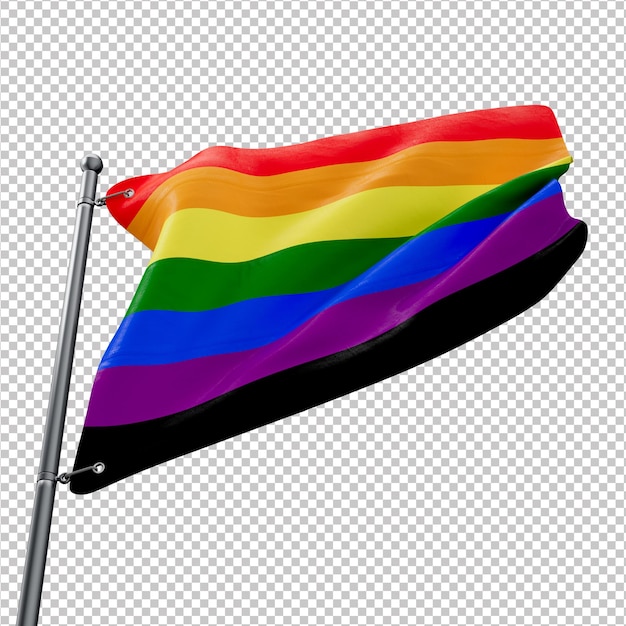 Bandera 3d del orgullo de la victoria sobre el sida con fondo transparente