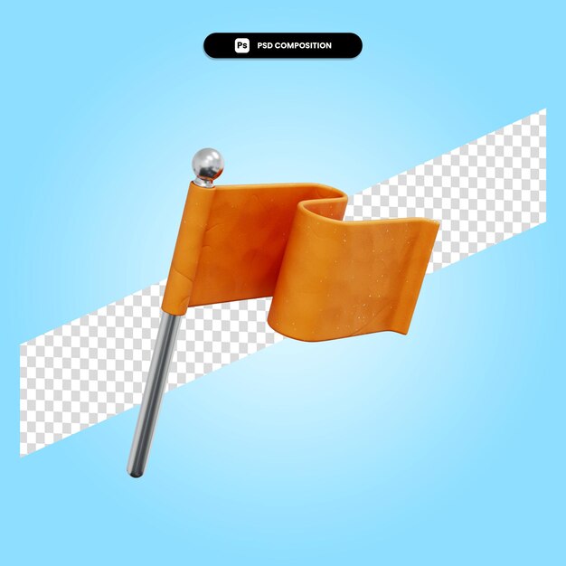 Bandera, 3d, render, ilustración, aislado
