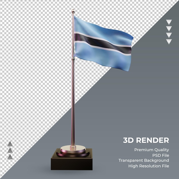 PSD bandera 3d vista frontal de representación de botswana