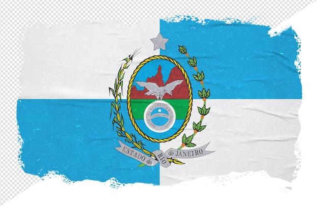 PSD bandera abstracta del estado brasileño de río de janeiro con efecto de trazo de pincel de tinta.