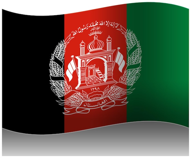 La bandera de Afganistán en 3D