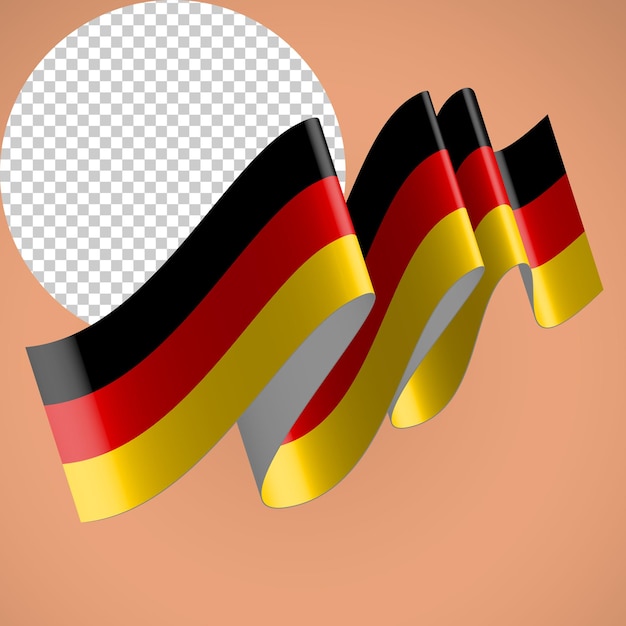 Bandera de alemania estilo ondulado 3d flotante