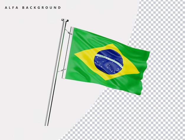 Bandera de alta calidad de brasil en render 3d realista