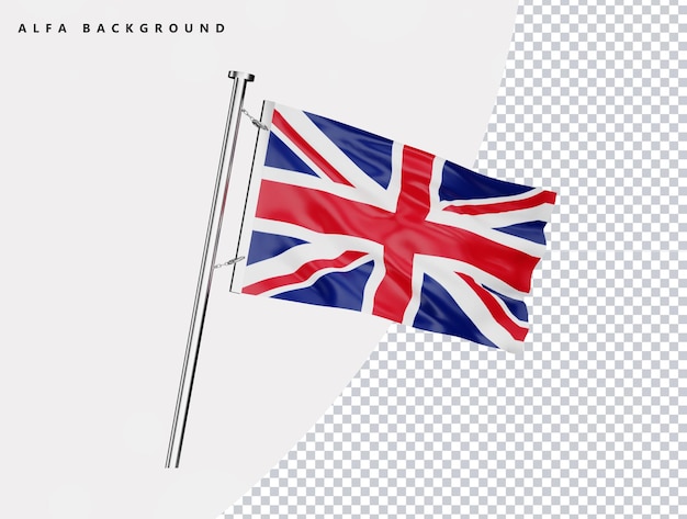 Bandera de alta calidad del reino unido en render 3d realista