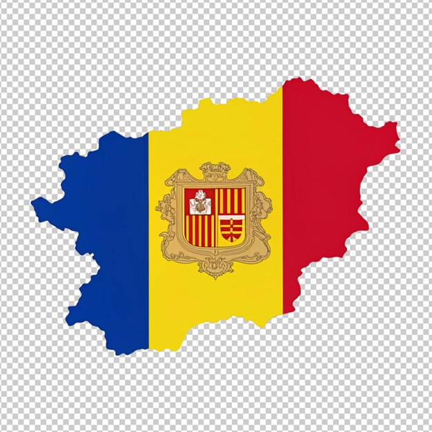 PSD bandera de andorra sobre un fondo transparente