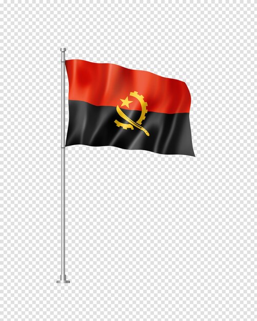 Bandera de angola aislado en blanco